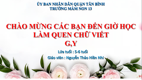 Làm quen chữ g,y