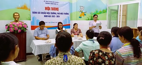 Trường mầm non 14 thực hiện đánh giá chuẩn hiệu trưởng