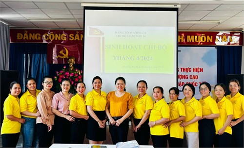 Chi bộ Mầm non 14 sinh hoạt chi bộ định kỳ tháng 04/2024