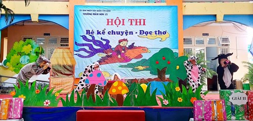 Sáng ngày 17/5/2024, Trường Mầm non 15 tổ chức hội thi  Bé kể chuyện - Đọc thơ  cho các bé khối Nhà trẻ và khối Lá.