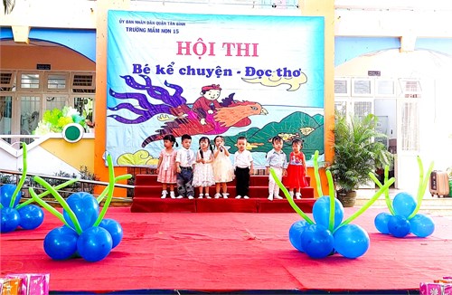 Tiết mục dự thi bài thơ “Rong và cá” - Các bé lớp Nhà trẻ 1