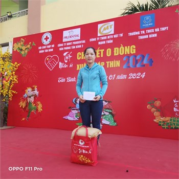 Hội viên Hội Chữ thập đỏ Trường Mầm non 15 tham gia chương trình Tết Nhân Ái năm 2024