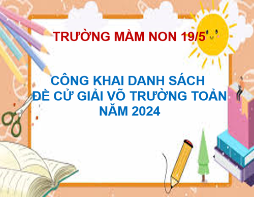 Công khai danh sách cá nhân đề cử giải Võ Trường Toản năm 2024