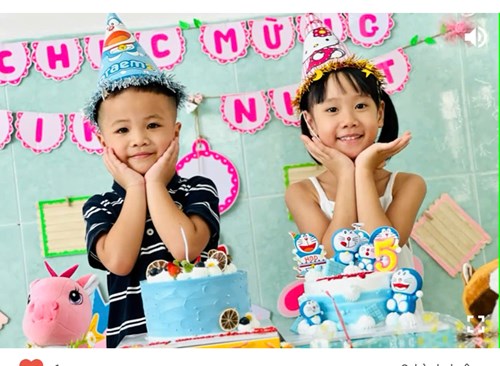 Lớp Lá 2 tổ chức sinh nhật tháng 10/2024