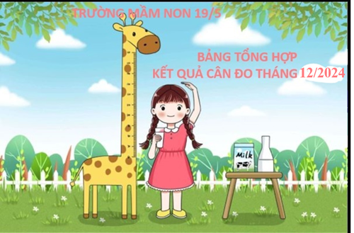 Bảng tổng hợp kết quả cân đo Tháng 12-2024