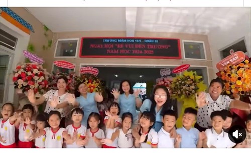 Những hình ảnh sống động, đáng yêu của Cô - Trò trường MN19/5 trong ngày hội  Bé vui đến trường  sáng  05 tháng 9 năm 2024.