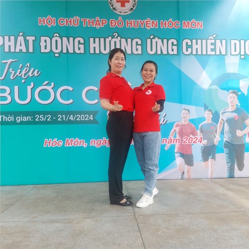 Trường Mầm Non 19/8 tham gia phát động hưởng ứng chiến dịch  Triệu bước chân  cùng Hội Chữ Thập đỏ Huyện Hóc môn vào ngày 03/03/2024