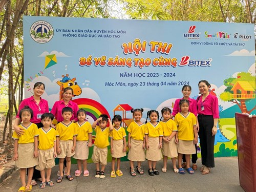 Tham gia hội thi  bé vẽ sáng tạo cùng bitex  cấp huyện năm 2024.