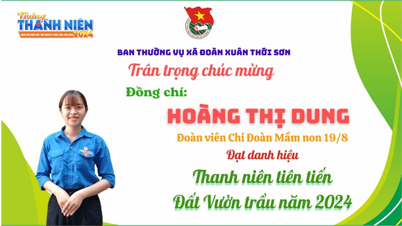 Gương  Thanh niên tiên tiến Đất Vườn trầu  cấp xã năm 2024