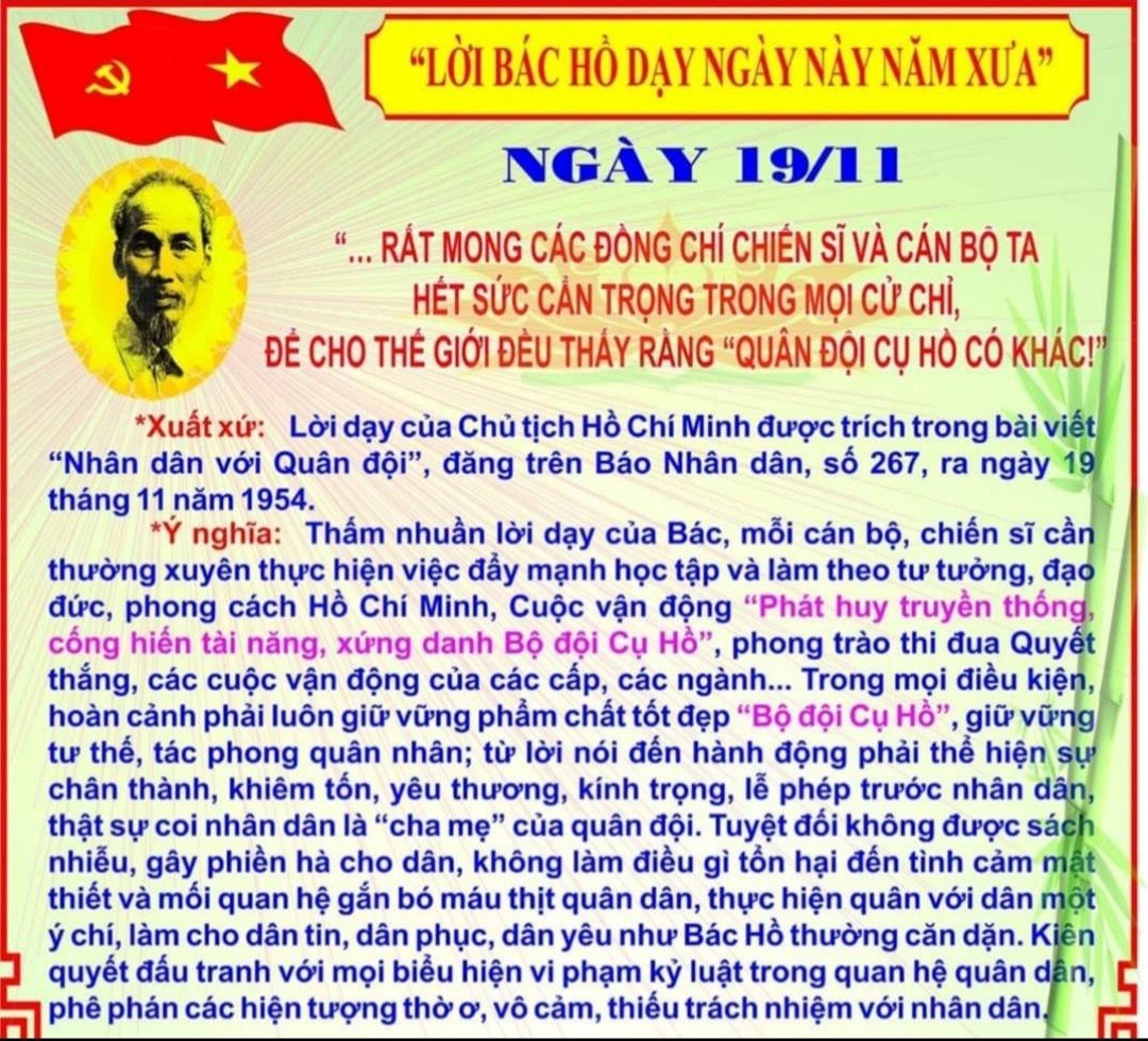 Lời Bác dạy ngày 19/11/2024