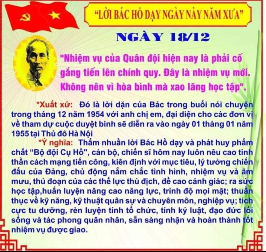 Lời Bác dạy ngày 18/12/2024