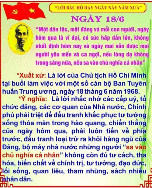 Lời Bác dạy ngày 18/6/2024