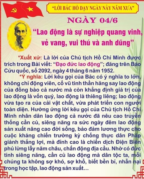 Lời Bác dạy ngày 04/6/2024