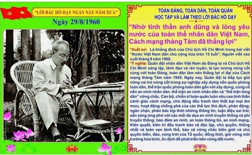 Lời Bác dạy ngày 29/8/2024