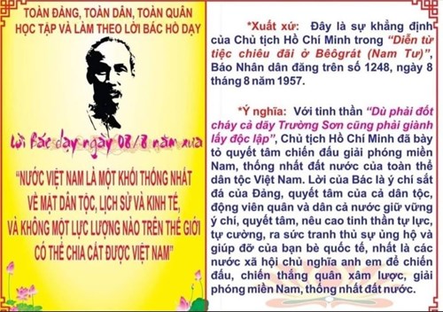 Lời Bác dạy ngày 08/8/2024