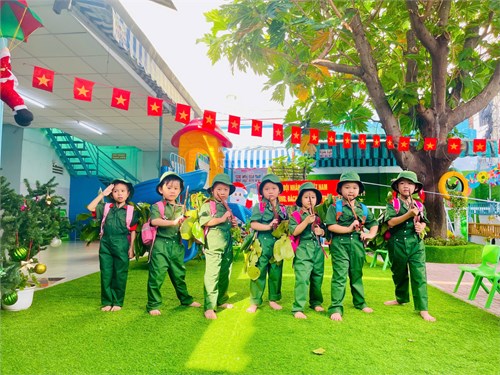 Trường Mầm non 21 chào mừng Ngày thành lập Quân đội Nhân dân Việt Nam 22/12/2024