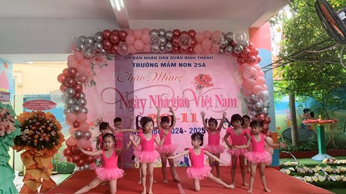 Tiết mục NHịp điệu Món quà tặng cô của các bé Khối Chồi biểu diễn mừng ngày Nhà giáo Việt Nam 20/11