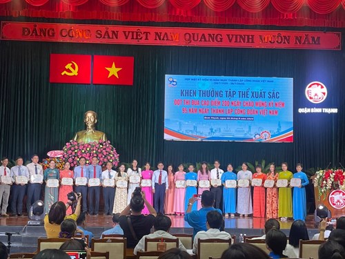 Họp mặt kỷ niệm 95 năm ngày thành lập Công đoàn Việt Nam (28/7/1929-28/7/2024). Công đoàn cơ sờ trường Mầm non 25A được LĐLĐ quận Bình Thạnh tặng giấy khen  Đã có thành tích Xuất sắc trong 200 ngày thi đua cao điểm chào mừng kỷ niệm 95 năm Ngày thành lập Công đoàn Việt Nam 