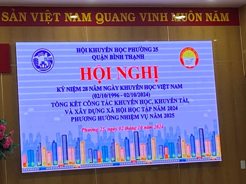 Trường MN 25B tham dự Hội nghị kỷ niệm 28 năm ngày Khuyến học Việt Nam (02/10/1996-02/10/2024)