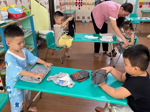 Giờ học của lớp Mầm 2