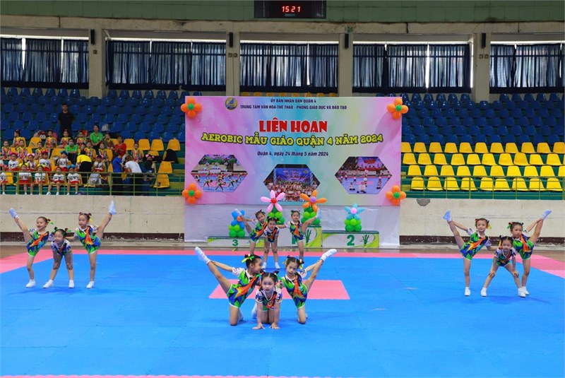 Trường Mầm non 2 tham gia và đạt Giải Khuyến khích tại Liên hoan Aerobic Mẫu giáo Quận 4 năm 2024 🎉💐