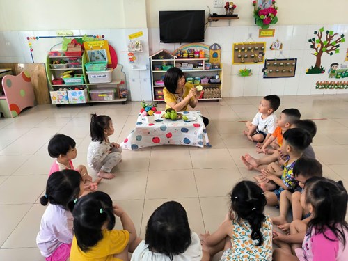 Hoạt động phát triển nhận thức.Đề tài: NHẬN BIẾT QUẢ ỔI.Lớp:3-4 tuổi(3)