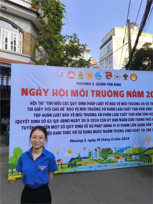 Chi đoàn Mầm non 3 tham gia Ngày hội môi trường năm 2024 tại UBND phường 3