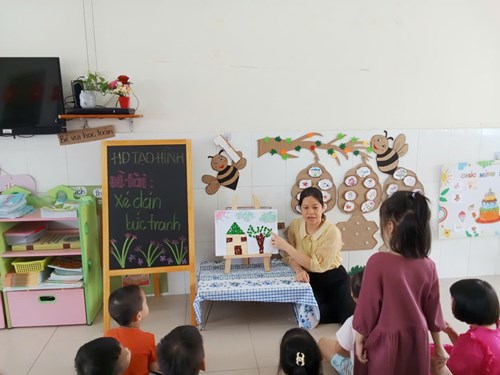 Hoạt động tạo hình;  Xé, dán bức tranh  - Lớp 5-6 tuổi(2)
