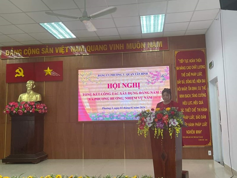 Tham dự Hội nghị Tổng kết công tác xây dựng Đảng năm 2023 và phương hướng, nhiệm vụ năm 2024 tại Đảng ủy Phường 3.