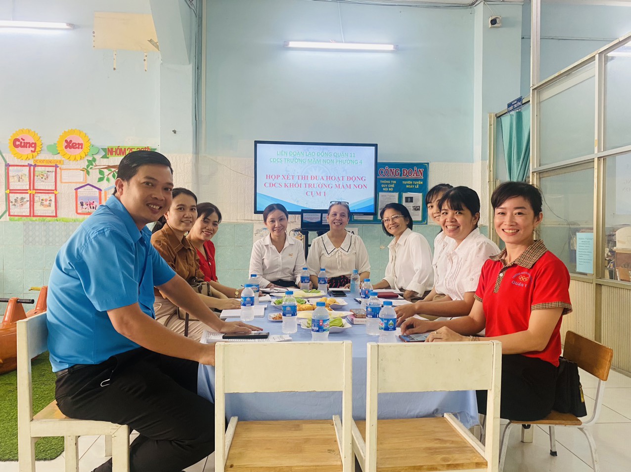 Họp bình bầu thi đua công đoàn cụm 1 mầm non