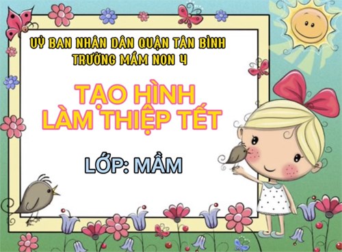 Các bé lớp Mầm làm thiệp tết