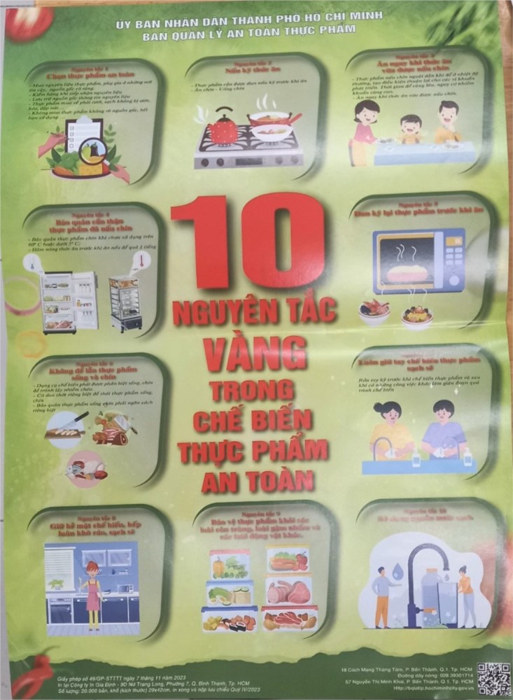 10 Nguyên tắc vàng trong chế biến thực phẩm an toàn