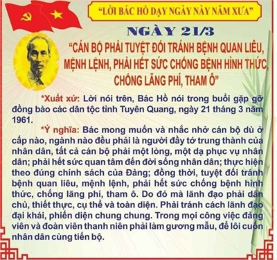  lời bác hồ dạy ngày này năm xưa  ngày 21/3/1961