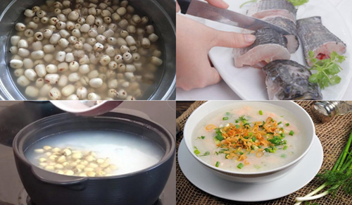 Cháo cá lóc, hạt sen khối Mầm