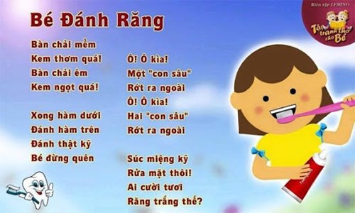Bài thơ : bé đánh răng