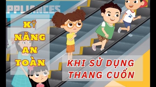 Kĩ năng khi đi thang cuốn - khối lá