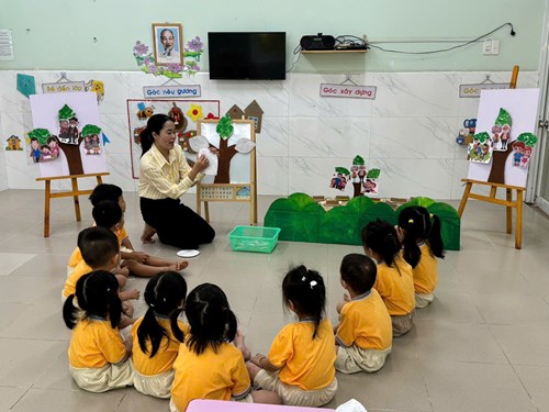 Hội thi giáo viên giỏi cấp trường năm học 2024-2025: Cô Lê Thị Lan - Tạo hình  Xé, dán 