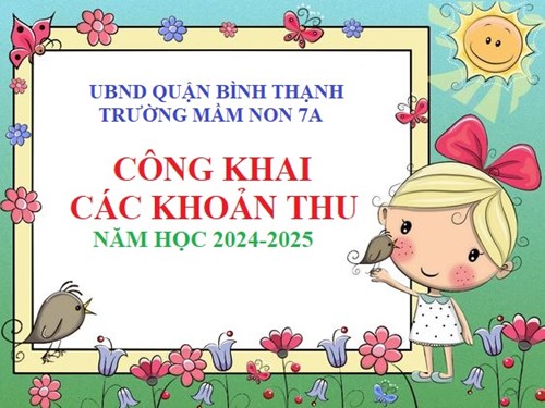 Công khai các khoản thu năm học 2024-2025