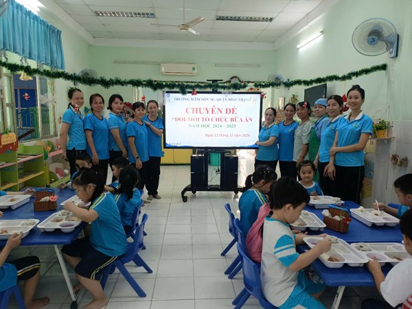 Trường Mầm non 7B tổ chức Chuyên đề  Đổi mới tổ chức bữa ăn  Năm học 2024 - 2025