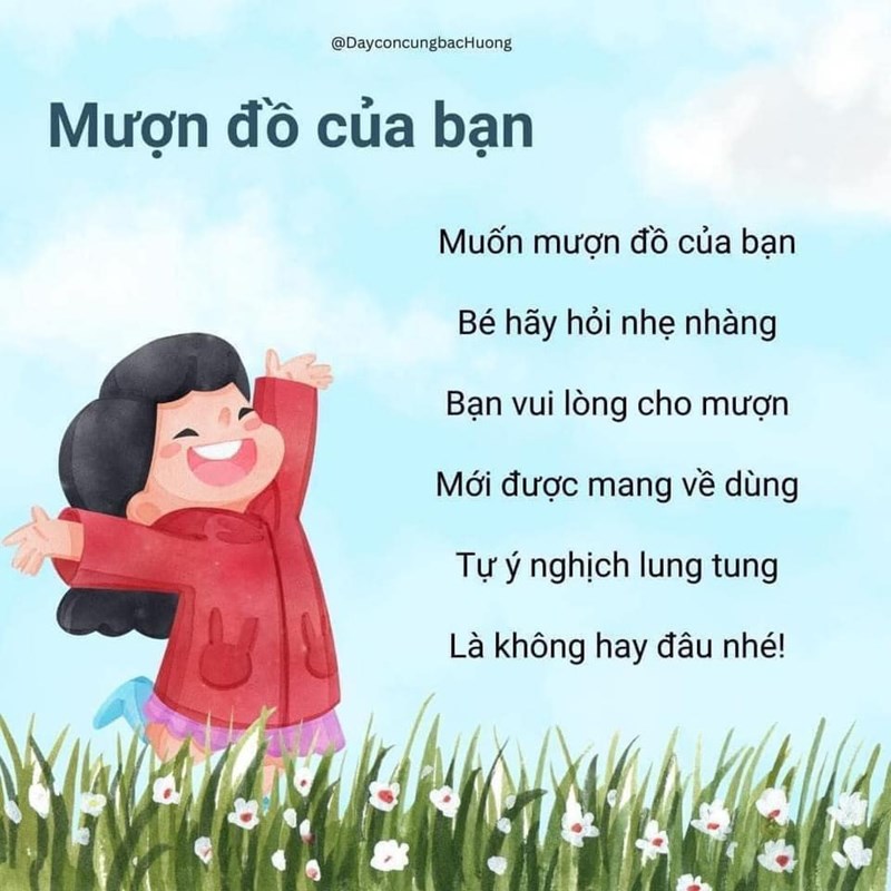 Trường Mầm Non 8 - Bài thơ  Mượn đồ của bạn 