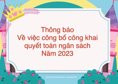 Thông báo về việc công bố công khai quyết toán ngân sách năm 2023