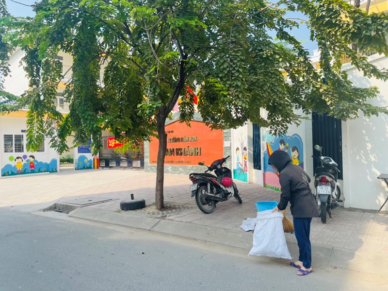 Trường mầm non an khánh tổ chức tổng vệ sinh để chào đón xuân giáp thìn 2024