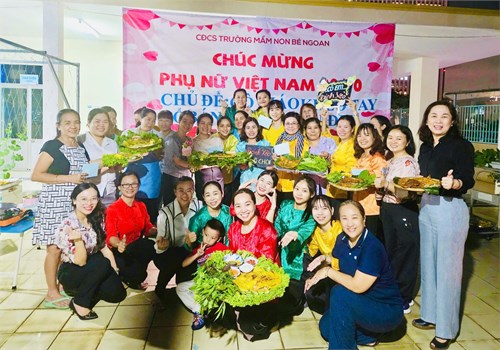 Công đoàn cơ sở trường Mầm non Bé Ngoan tổ chức hội thi  Cô giáo khéo tay đỗ bánh xèo ngon, đẹp  Chào mừng Kỷ niệm 94 năm Ngày thành lập Hội Liên hiệp Phụ nữ Việt Nam (20/10/1930 - 20/10/2024) và 14 năm Ngày Phụ nữ Việt Nam (20/10/2010 - 20/10/2024)