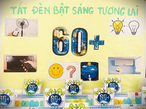 Các bé Trường Mầm non Bé Ngoan cùng hưởng ứng “Giờ trái đất”