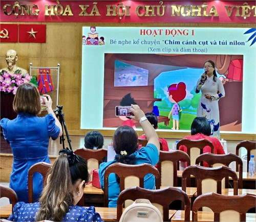 Giáo viên Trường Mầm non Bé Ngoan hoàn thành Vòng 1 - Hội thi “Giáo viên mầm non dạy giỏi” cấp Thành phố năm học 2023-2024