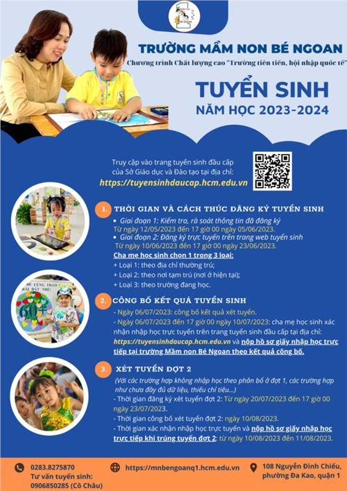 Đơn đăng ký năm học 2023-2024 Lớp tiên tiến theo xu thế hội nhập khu vực và quốc tế.