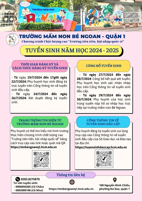 Ủy ban nhân dân Quận 1 về điều chỉnh thời gian đăng ký tuyển sinh đợt 2 vào các lớp đầu cấp trên địa bàn Quận 1 năm học 2024-2025