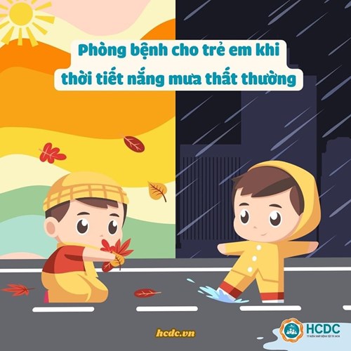 Phòng bệnh cho trẻ em khi thời tiết nắng mưa thất thường