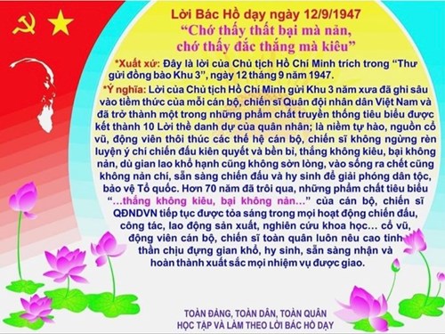Lời Bác Hồ dạy ngày này năm xưa.
