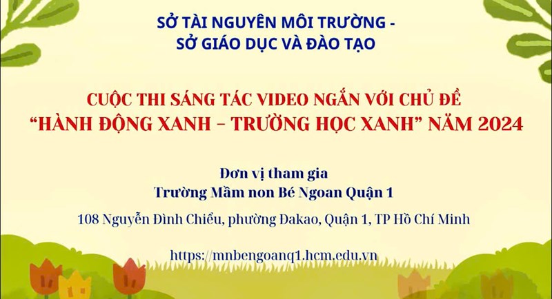 Trường Mầm non Bé Ngoan tham gia Cuộc thi sáng tác video về chủ đề  Hành động xanh - Trường học xanh  năm học 2024